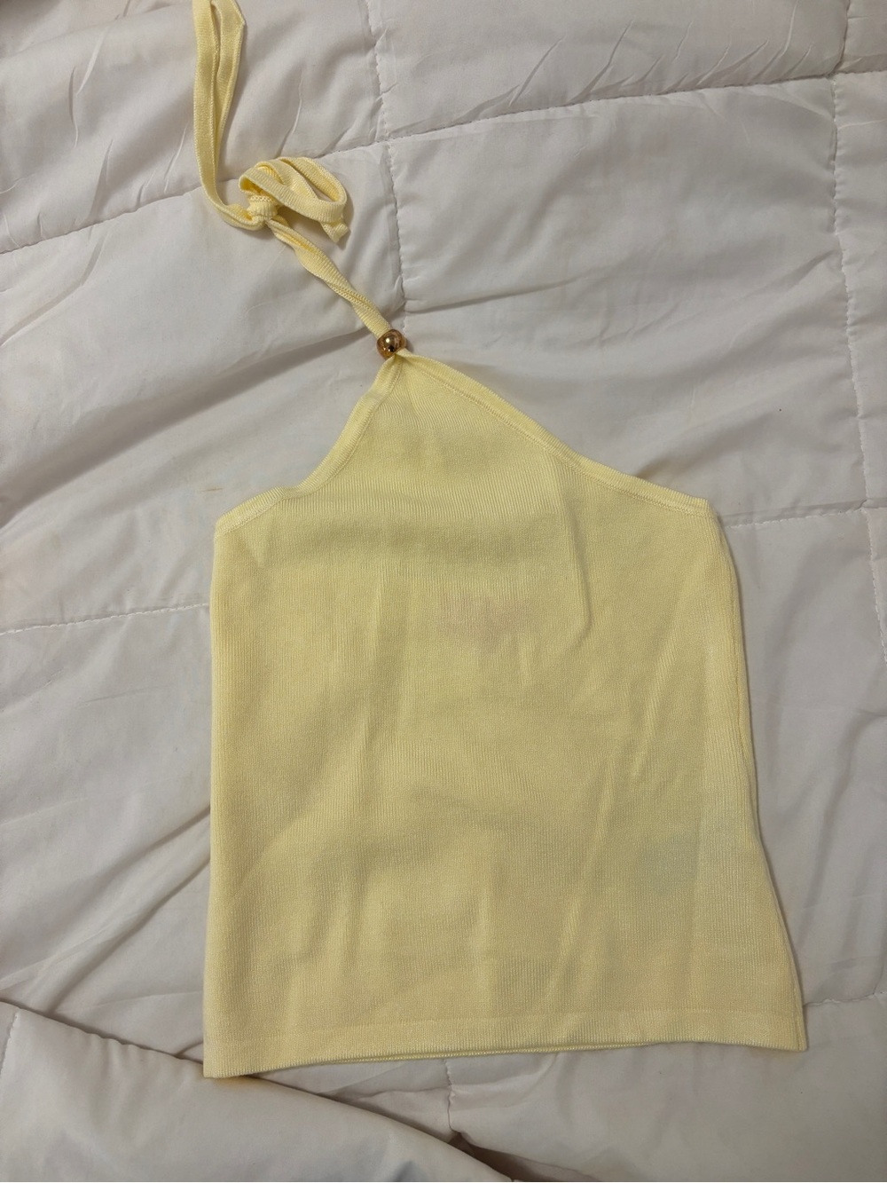 Edikted Pale Yellow Halter Camisole with Bead